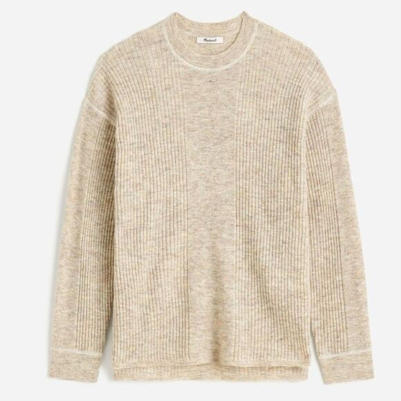 Madewell XL-XXL Crew Ribbed Fine Knit Lightweight Alpaca Blend High Low Sw… - Picture 6 of 6